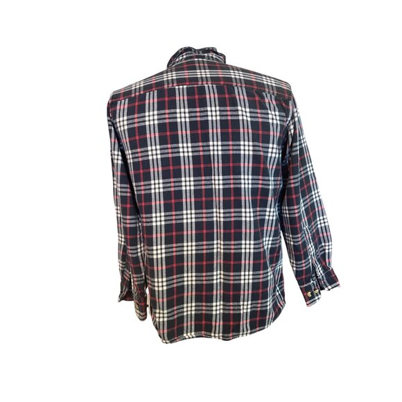 Vintage Hobbs Creek Men Shirt Large Long Plaid Button-Up Navy Red White Gorpcore - Picture 2 of 11